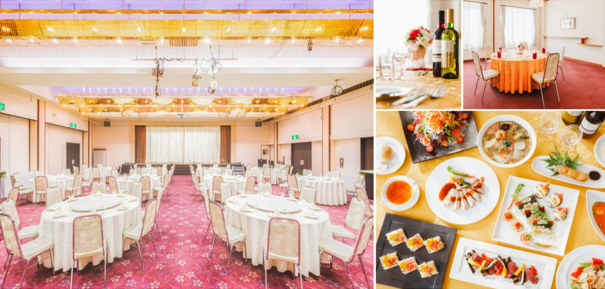 会場と料理のイメージ